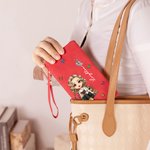 Gepersonaliseerde Cartoon Karakter Geboorte Bloem Vlinder Wristlet Portemonnee met Naam Dagelijks Gebruik Verjaardagscadeau voor Vrouwen Book Lovers