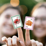 Personalized Crystal Birth Flower Postage Stamp Design Stickers with Initials Birthday Valentine's Day Gift for Penpals Family Women