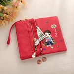 Gepersonaliseerde Cartoon Karakter Geboorte Bloem Vlinder Wristlet Portemonnee met Naam Dagelijks Gebruik Verjaardagscadeau voor Vrouwen Book Lovers