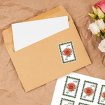 Personalized Crystal Birth Flower Postage Stamp Design Stickers with Initials Birthday Valentine's Day Gift for Penpals Family Women