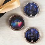 Personligt Northern Lights Sobriety Coin AA Chip med nummer och displayställ Jubileumsgåva för den som firar milstolpar i nykterhet
