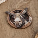 Personalised Vintage Donkey Wooden Ornament with Name Home Decor Birthday Gift for Farmers Donkey Lovers