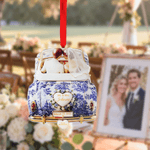 Ornement personnalisé Just Married Wedding Car Acrylic Ornament with Surname and Date Wedding Anniversary Gift for Newlyweds (Cadeau d'anniversaire de mariage pour les jeunes mariés)