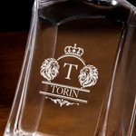 Personlig lejonkrona Monogram Whiskey-karaff med graverat namn Daglig användning Födelsedagspresent för whiskyälskare 9