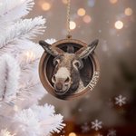 Personalised Vintage Donkey Wooden Ornament with Name Home Decor Birthday Gift for Farmers Donkey Lovers