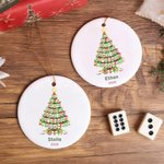 Ornement de Noël personnalisé en céramique avec nom et année Cadeau de Noël pour la famille, les amis et les amateurs de Mahjong