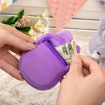 Personlig Macaron Color Cute Bunny Plysj Myntpung lommebok med navn og håndleddsstropp Påskekurv Stuffers Påskefest Favor Gave til barn