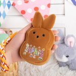 Personlig Macaron Color Cute Bunny Plysj Myntpung lommebok med navn og håndleddsstropp Påskekurv Stuffers Påskefest Favor Gave til barn