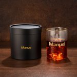 Brindis por tu actitud - Vaso de whisky personalizado de 370 ml con gesto del dedo corazón