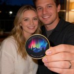 Personligt Northern Lights Sobriety Coin AA Chip med nummer och displayställ Jubileumsgåva för den som firar milstolpar i nykterhet