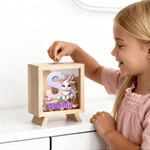 Spersonalizowany Happy Easter Cute Easter Bunny Clear Window Money Box Skarbonka z inicjałem i imieniem Dekoracja pokoju Prezent wielkanocny dla dzieci