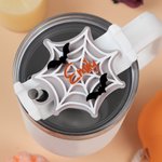 Personalized Spider Web Bat Acrylic Tumbler Plate Tag with Name Accessory for Stanley Cup Halloween Gift for Friends