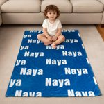 Couverture en flanelle personnalisée avec nom - Super douce et multicolore - Cadeau d'anniversaire pour enfants famille