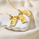 Personalized Baby Birth Stats 1-3 Baby Bottle Necklace with Engraved Text and Birthstone Birth Announcement Baby Shower Gift for Kid New Mom