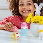 Personalisierte Multicolor Kaninchenohren Pfote Osterei Ornament mit Namen Schreibtisch Dekor Korb Stuffer Ostern Party Geschenk für Familie Kinder