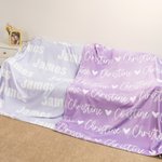 Couverture en flanelle personnalisée avec nom - Super douce et multicolore - Cadeau d'anniversaire pour enfants famille