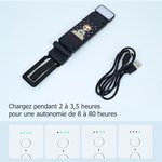 Lampe LED rechargeable à pince personnalisée avec personnage de lecture en dessin animé et nom - Cadeau d'anniversaire pour amoureux des livres