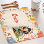 Set de table en lin imperméable personnalisé avec nom et personnage - Décoration de salle à manger - Cadeau d'anniversaire pour les enfants