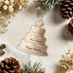 Personalized Cake Shape Acrylic Ornament with Name Wedding Tree Decor Valentine's Day Christmas Birthday Gift for Couple
