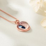 Personalized Cat Eye Photo Necklace Dainty Jewelry Birthday Memorial Gift for Women Pet Lovers