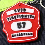 Personalized 3D-Printed Firefighter Badge Multicolour Keychain with Department Position and Name Backpack Accessories Birthday Gift for Fireman