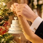 Personalized Cake Shape Acrylic Ornament with Name Wedding Tree Decor Valentine's Day Christmas Birthday Gift for Couple