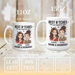 Personlig Best Friends Cartoon Characters 11 oz 15 oz keramisk mugg med namn Daglig användning Jubileum Födelsedagspresent för besläktade