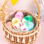 Personalisierte Multicolor Kaninchenohren Pfote Osterei Ornament mit Namen Schreibtisch Dekor Korb Stuffer Ostern Party Geschenk für Familie Kinder
