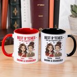 Personlig Best Friends Cartoon Characters 11 oz 15 oz keramisk mugg med namn Daglig användning Jubileum Födelsedagspresent för besläktade