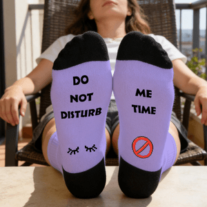 Personalised Funny Do Not Disturb Socks Soft Comfort Multicolour Socks with Text Birthday Daily Use Gift for Family Friends Dads Moms