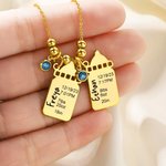 Personalized Baby Birth Stats 1-3 Baby Bottle Necklace with Engraved Text and Birthstone Birth Announcement Baby Shower Gift for Kid New Mom