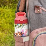 Henkilökohtainen pääsiäiskani korvat Highland Cow 12 oz eristetty Kid vesipullo nimi ja olki takaisin kouluun syntymäpäivälahja pojille tytöille