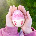 Personalisierte Multicolor Kaninchenohren Pfote Osterei Ornament mit Namen Schreibtisch Dekor Korb Stuffer Ostern Party Geschenk für Familie Kinder