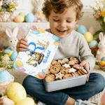Boîte à biscuits en métal alimentaire avec nom et initiales Cadeau de Pâques pour enfants
