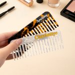 Personalized Resin Amber Art Hair Brush Teeth Comb with Name Anniversary Birthday Gift for Woman Bridesmaid