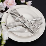 Personalized Vintage Handle Cake Fork Knife Server Cutting Set with Names Date and Box Wedding Engagement Anniversary Gift for Couple Newlyweds