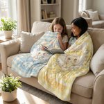 Personalizzato Multicolore Plaid Cute Polka-Dot Bow Bunny Coperta morbida con nome Home Decor Regalo di Pasqua per bambini