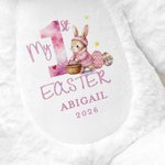 Personalizzato La mia prima Pasqua Maglione lavorato a maglia Uovo di coniglietto giocattolo ripieno con nome e anno Regalo di Pasqua per bambini
