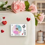 Personalized Vinyl Record Photo Design Acrylic Fridge Magnet with Text Home Decor Birthday Valentine's Day Gift for Couple Friends