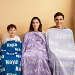 Couverture en flanelle personnalisée avec nom - Super douce et multicolore - Cadeau d'anniversaire pour enfants famille
