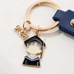 Personalized Graduation Cap Book Scroll PU Leather Keychain with Charm Name and Year Graduation Party Gift for 2026 2027 Graduates
