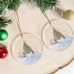Personalized Cute Animal Baby's 1st Christmas Clear Acrylic Ornament with Name and Year Tree Decor Baby Shower Christmas Gift for Newborns