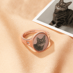 Gepersonaliseerde Sterling Zilver Ring met Verborgen Warmtefoto Twee Geboortestenen en Tekst Verjaardag- of Jubileumcadeau voor Dames