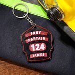 Personalized 3D-Printed Firefighter Badge Multicolour Keychain with Department Position and Name Backpack Accessories Birthday Gift for Fireman