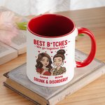 Personlig Best Friends Cartoon Characters 11 oz 15 oz keramisk mugg med namn Daglig användning Jubileum Födelsedagspresent för besläktade