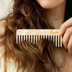Personalized Resin Amber Art Hair Brush Teeth Comb with Name Anniversary Birthday Gift for Woman Bridesmaid