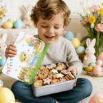 Boîte en fer blanc personnalisée avec nom pour les œufs de Pâques, les gâteaux, les animaux et les biscuits Cadeau de Pâques pour les garçons et les filles