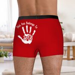 Personalized This Ass Belongs To Handprint Men's Boxer Brief with Name Valentine's Day Anniversary Gift for Husband Boyfriend