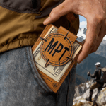 Personlig Kompass Mountain Crazy Horse PU-kortholderlommebok med akronym Farsdagsgave til far