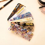 Personalized Resin Amber Art Hair Brush Teeth Comb with Name Anniversary Birthday Gift for Woman Bridesmaid